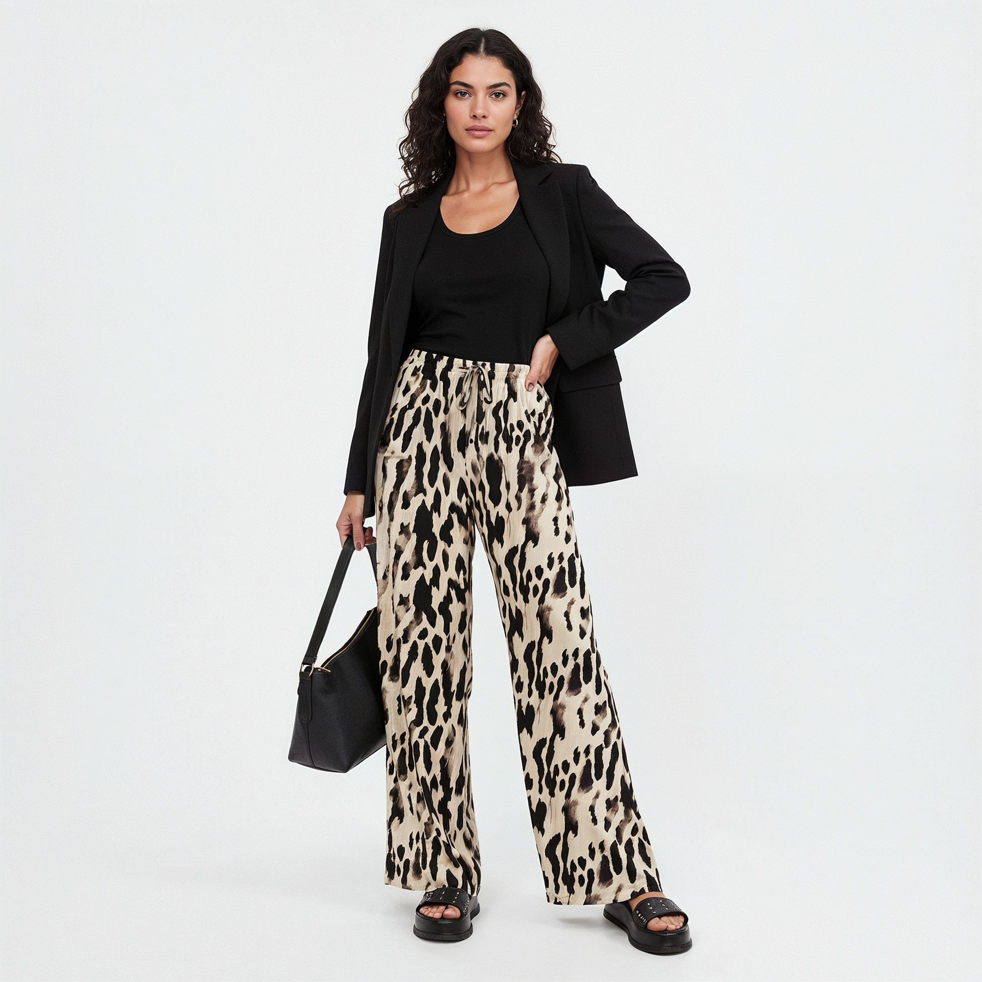 CALÇA VISCOSE ANIMAL PRINT