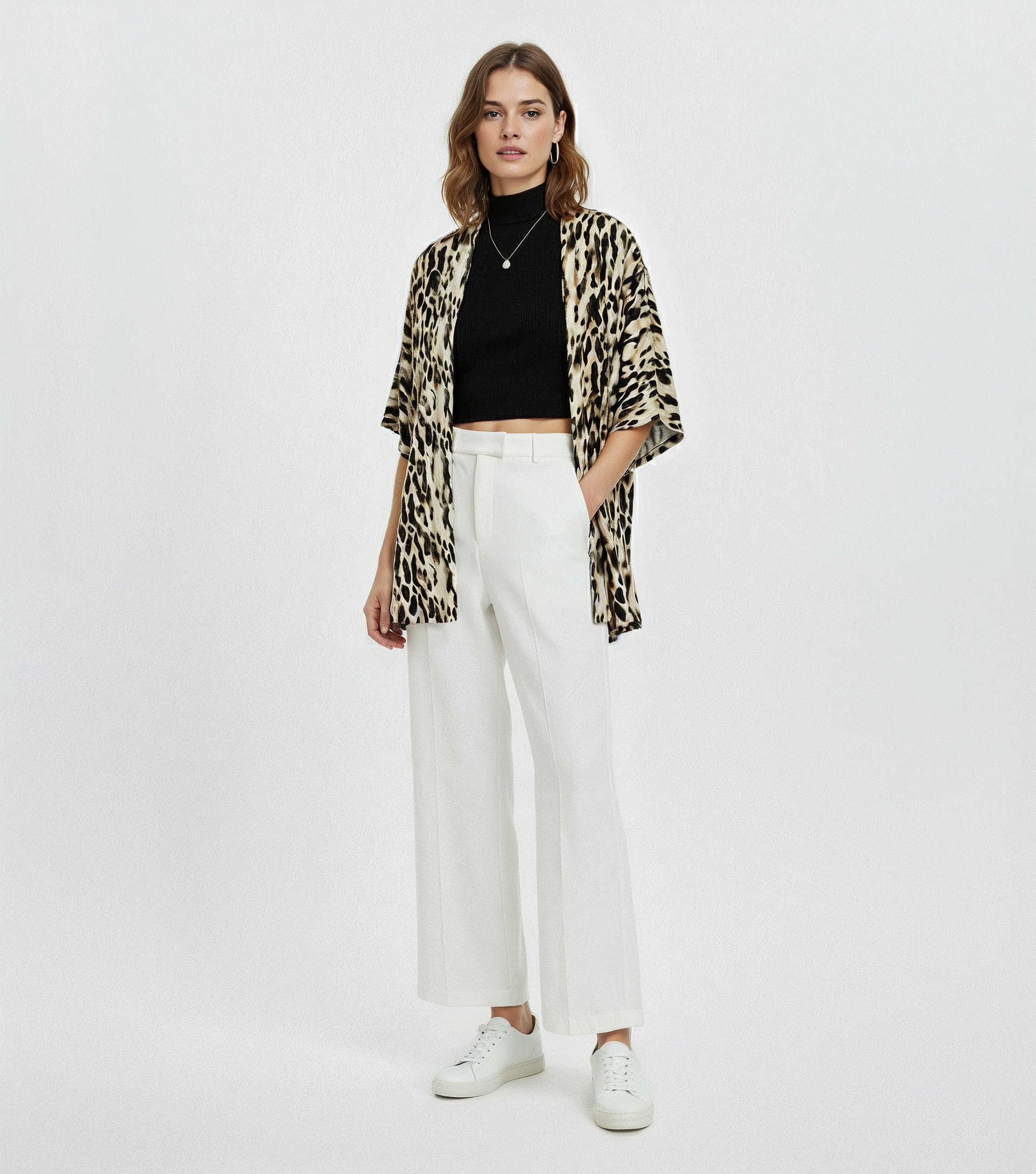 KIMONO VISCOSE ANIMAL PRINT