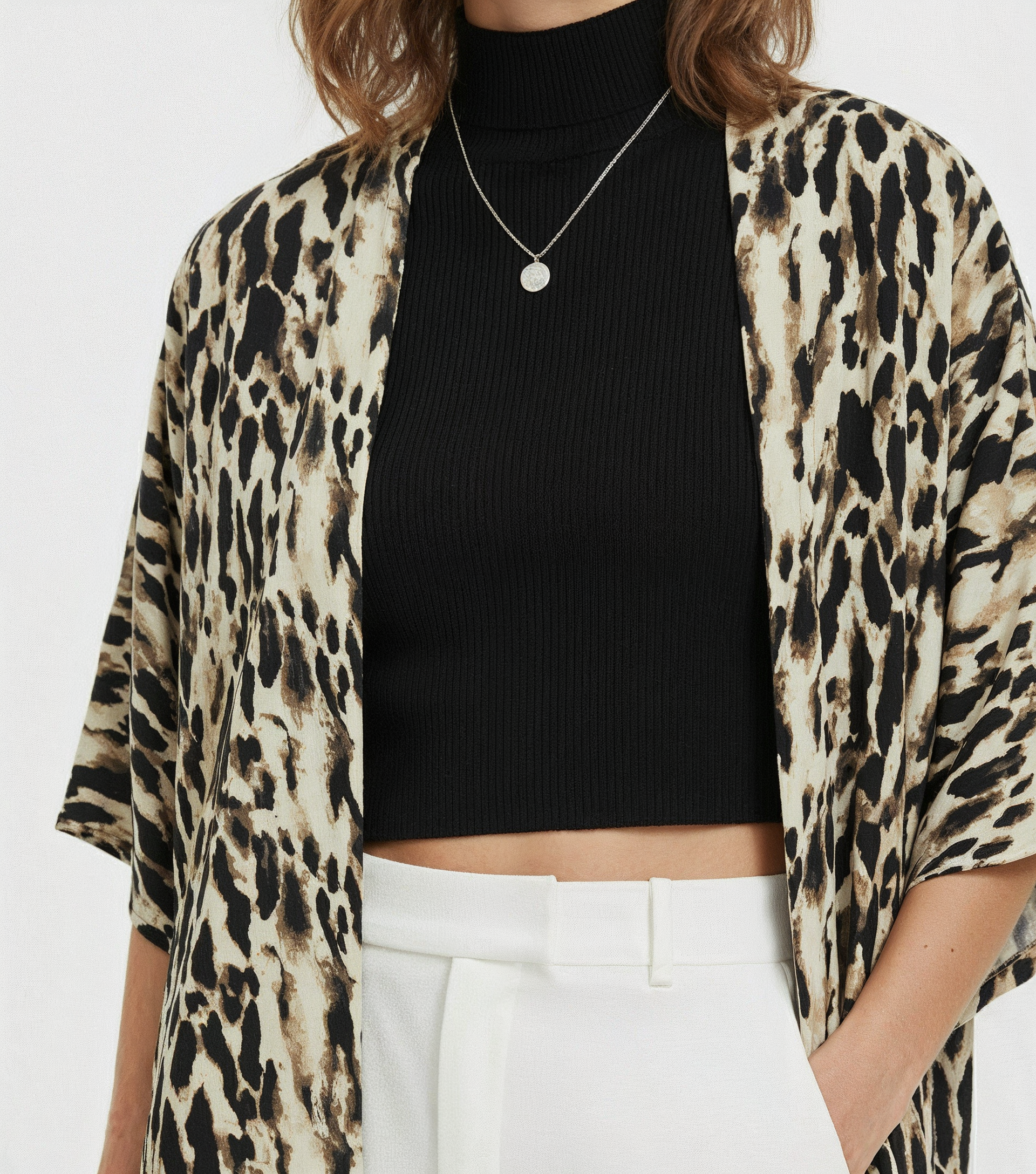 KIMONO VISCOSE ANIMAL PRINT