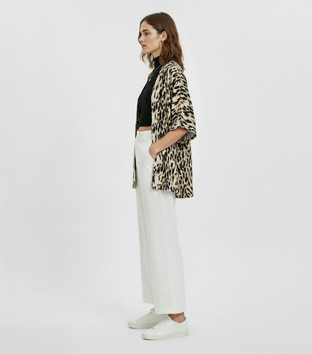 KIMONO VISCOSE ANIMAL PRINT