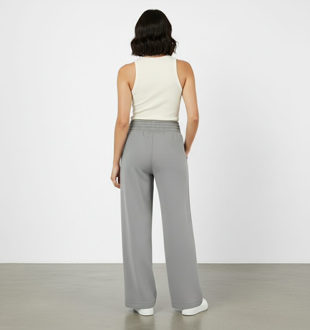 Calça Pantalona Moletinho Bolso A Fio