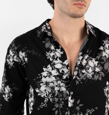 Camisa Com Estampa Floral E Botões