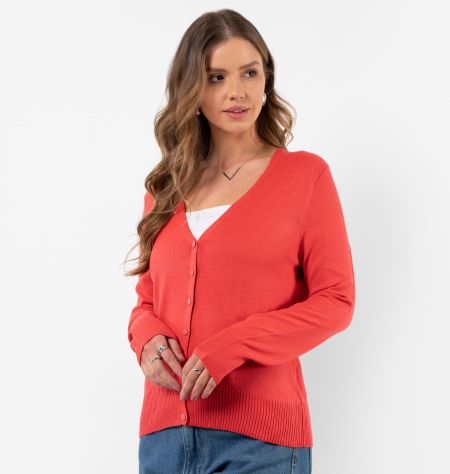 Cardigan De Tricot Com Botões