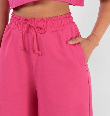 Calça Wide Leg Com Rasgos