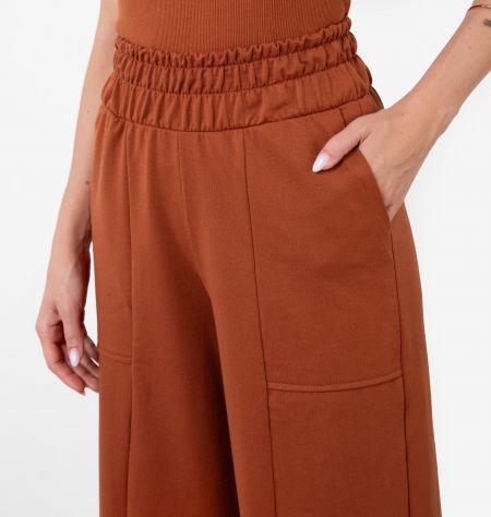 Calça Wide Leg Com Bolso