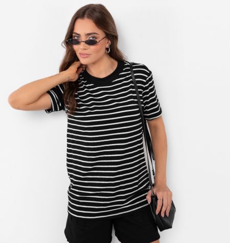 T-shirt Oversized Com Listras